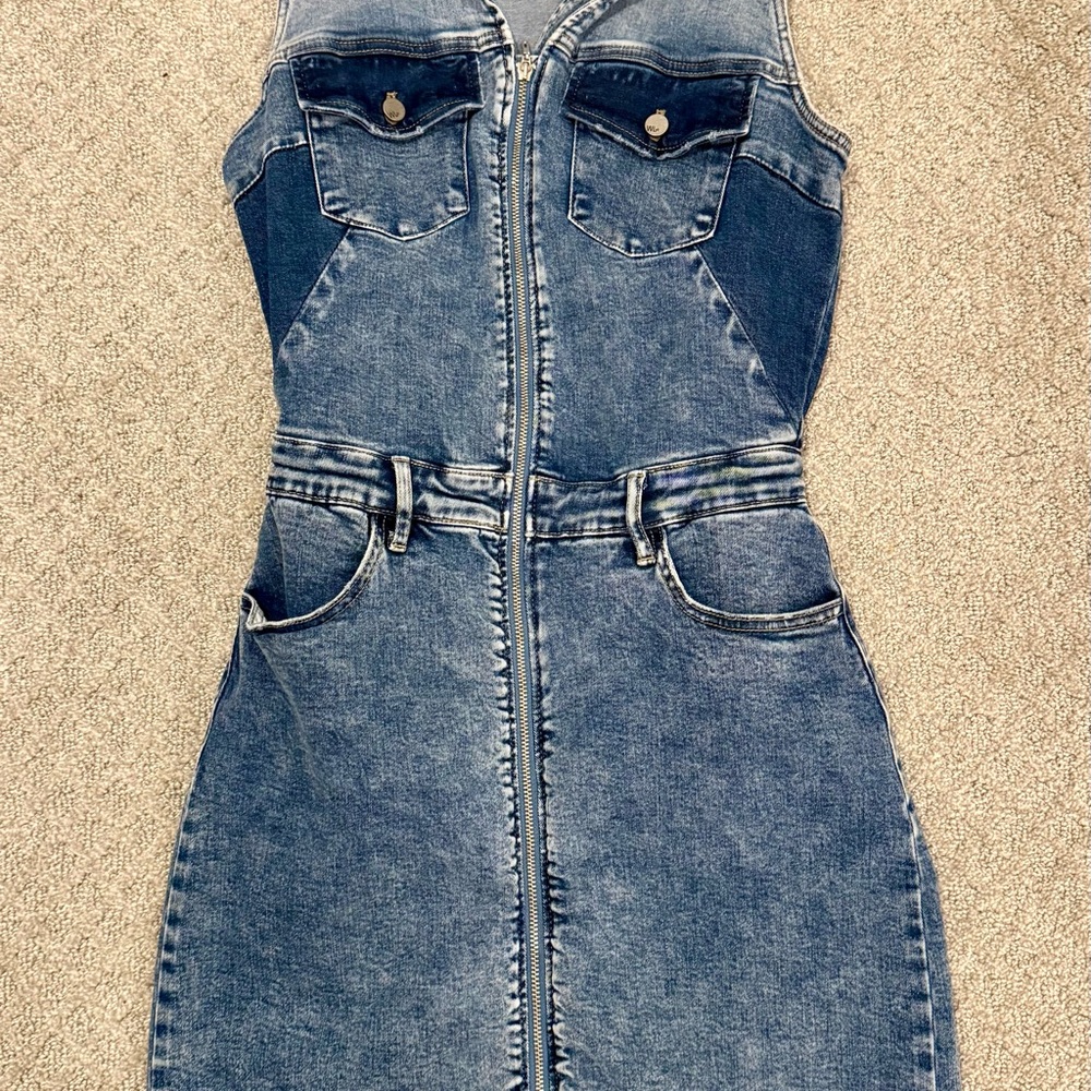 Wash Lab Denim Zip-Up Dress